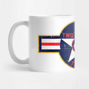 Two Tailed Tom - - Blue USAF - - Yellow Border - Grunge Style Mug